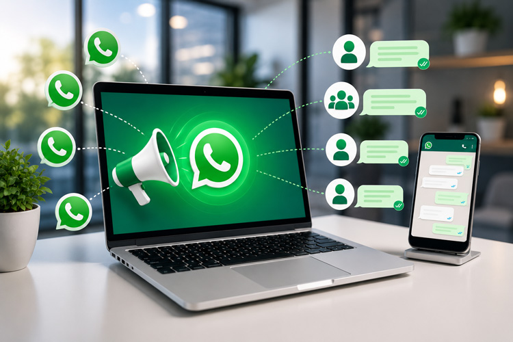 WhatsApp chat screen and customer messaging dashboard